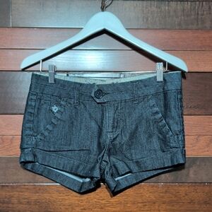 Free Style Revolution Women’s Dark Gray Denim-Style Stretch Shorts